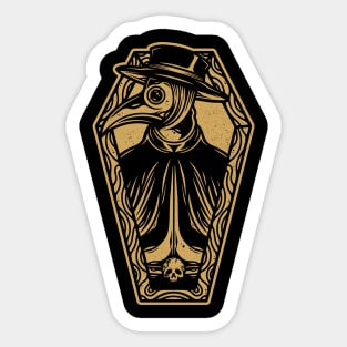 Plague Doctor Coffin Tattoo Art Sticker